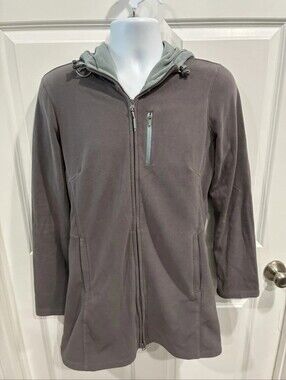 Athleta Gray Zip-Up Hooded Jacket Sz M